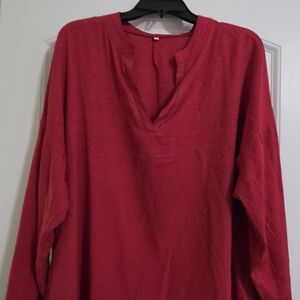Cato Red Long Sleeve Blouse